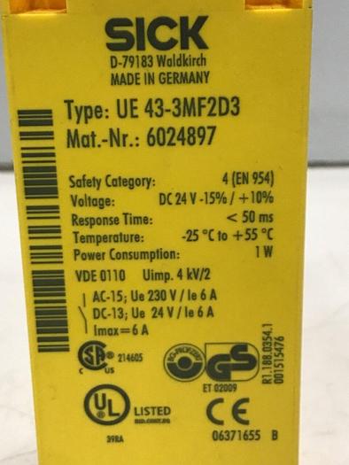 Used SICK OPTIC ELECTRONIC Relay UE43-3MF2D3 #131153