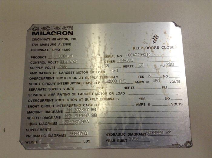 Used CINCINNATI MILACRON Injection Sled Cylinder N5R-2.5X24 #83701