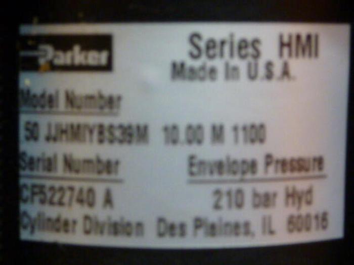 Used PARKER Cylinder 50 JJHMIYBS39M 10.00 M 1100 #29678