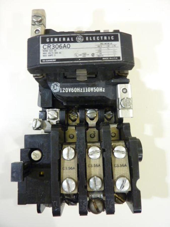 Used GENERAL ELECTRIC (G.E.) Motor Starter Size 00 CR306A0 USED