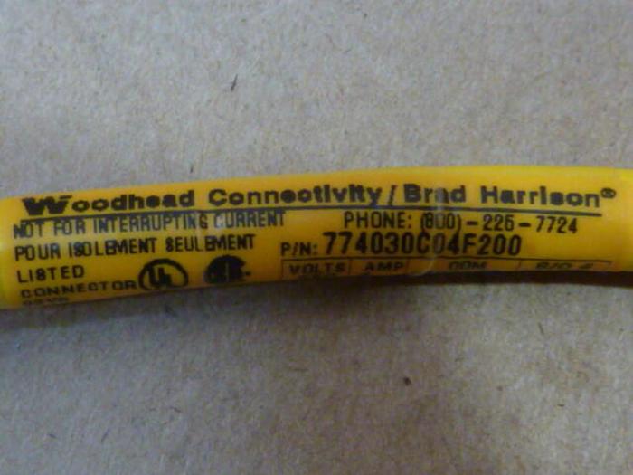 BRAD HARRISON / WOODHEAD Cable 774030C04F200 #29742