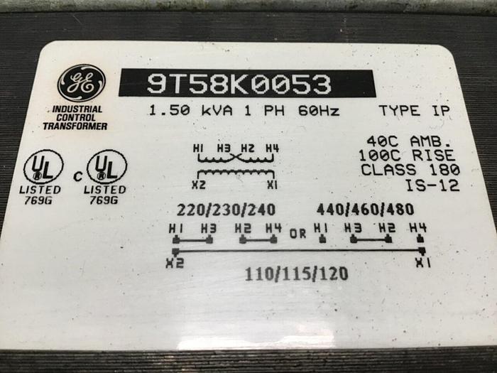 Used GENERAL ELECTRIC 1.5 kVA Transformer 9T58K0053 Used