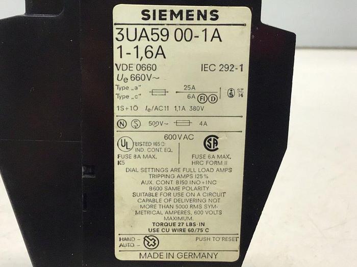 Used SIEMENS Overload Relay 3UA5900-1A #120142