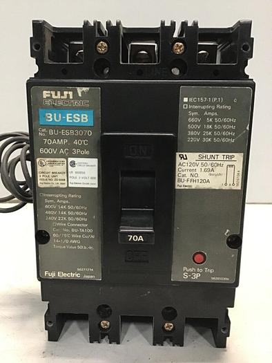 Used FUJI ELECTRIC 70 Amp Circuit Breaker BU-ESB3070 #127453