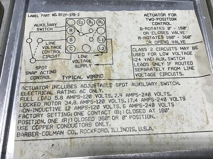 Used Barber Colman Actuator MC-431-0-0-1 Used