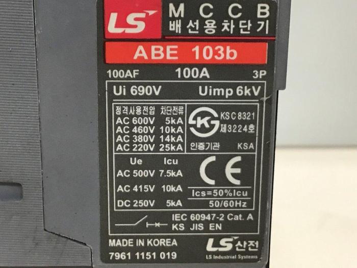 Used LG 100 Amp Circuit Breaker ABE103B #119810
