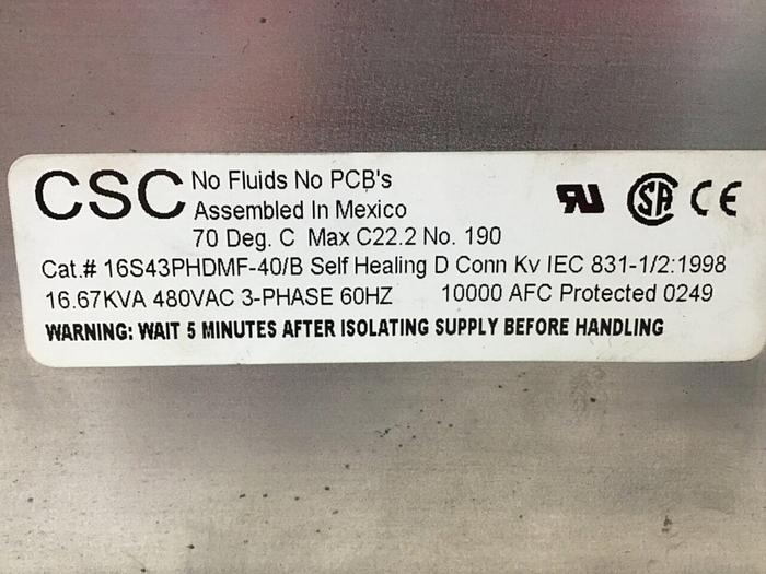 Used CSC Capacitor 16543PHDMF-40/B #135279