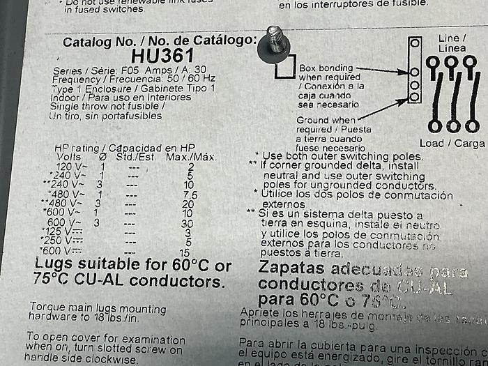 Used SQUARE D 40275-990-02