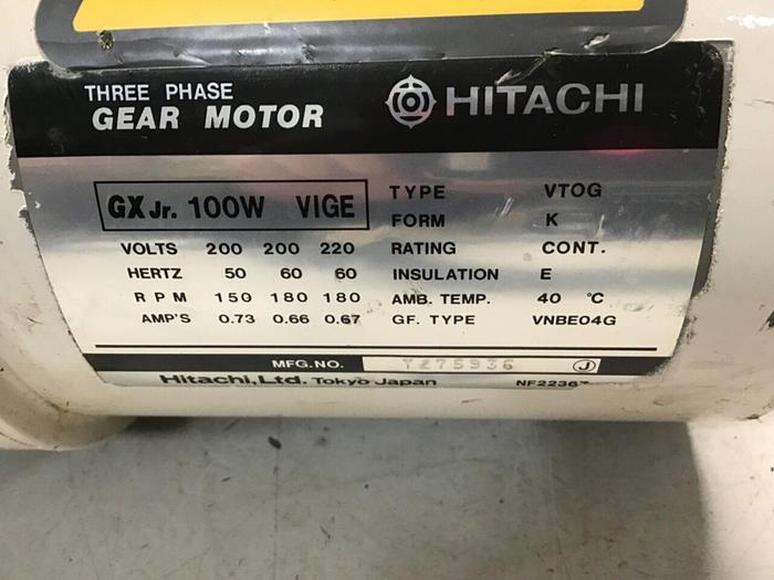 Used HITACHI Gear Motor VTOG GXJR 100W VIGE Used