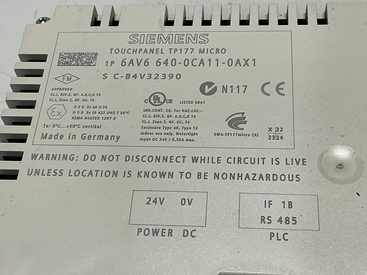 Used SIEMENS 6AV6 640-0CA11-0AX1