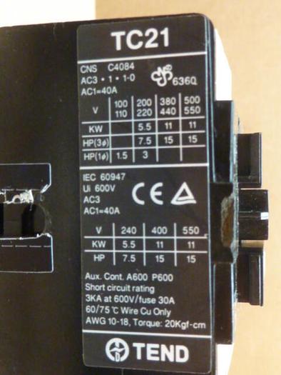 Used TEND Contactor TC21 #32979