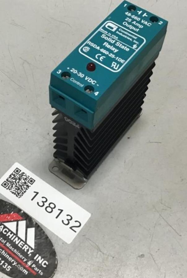 Used CONTINENTAL INDUSTRIES Solid State Relay RSDA-660-25-1DE USED