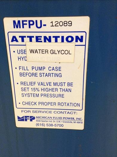 Used MICHIGAN FLUID POWER Hydraulic Power Pack RM-08-22 Used