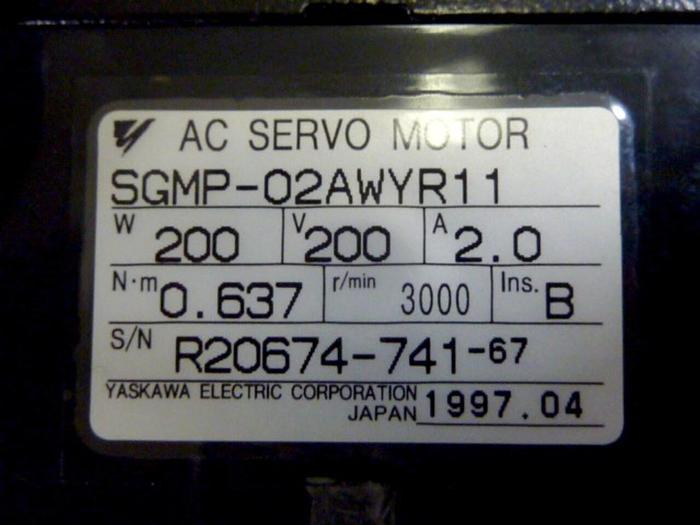 Used YASKAWA AC Servo Motor SGMP-02AWYR11 Used