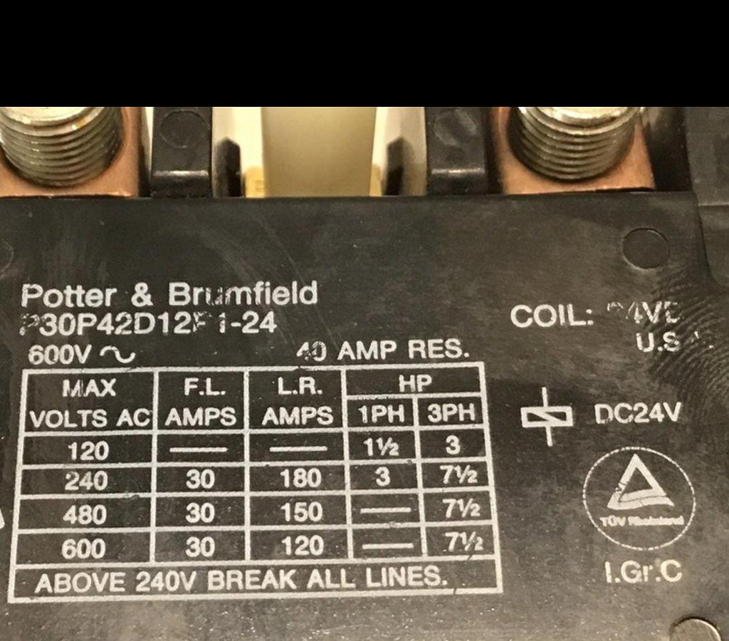 Used POTTER & BRUMFIELD Relay P3OP42D1281-24 USED