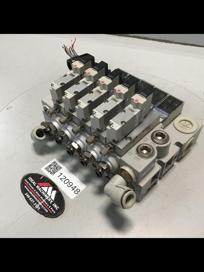 Used KOGANEI Manifold w/ Valves PBM5P-9W USED