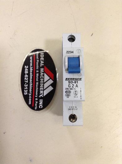 Used SCHRACK 2 Amp Circuit Breaker SD-91G 2A #75712