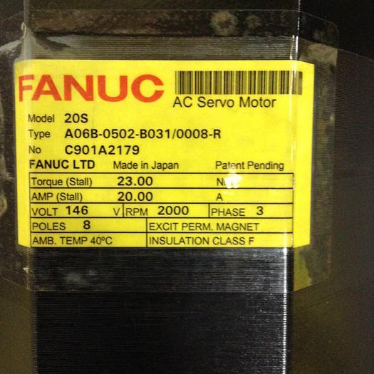 Used FANUC AC Servo Motor A06B-0502-B031/0008-R Used