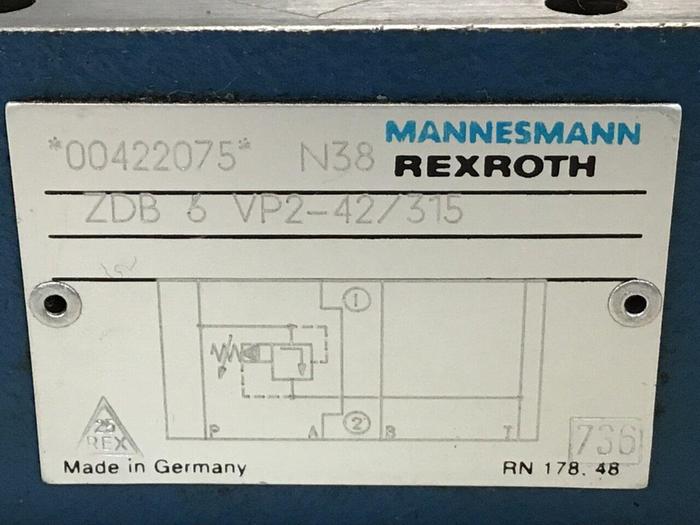 Used REXROTH Valve ZDB 6 VP2-42/315 #126008