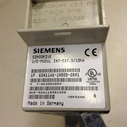 Used SIEMENS Simodrive 611 U/E Module 6SN1146-1AB00-0BA1 #118411