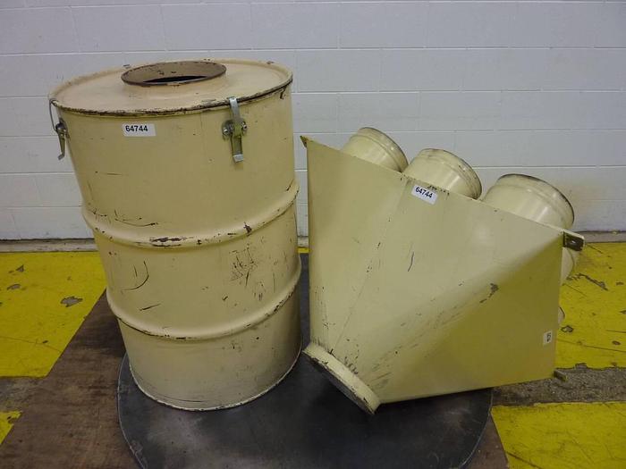 Used METAL FABRICATOR Top of Dust Collector w/ Barrel DUST744 #64744