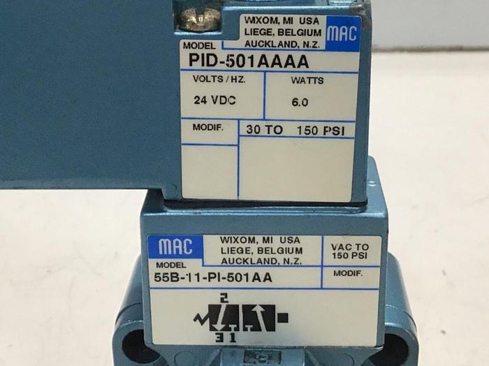 Used MAC Solenoid Valve 55B-11-PI-501AA #125186