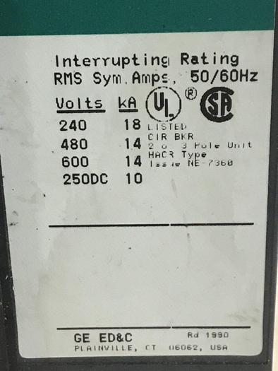 Used GE 100 Amp Breaker TED136100 / DISCONNECT #143607