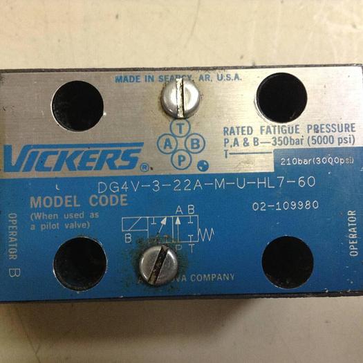 Used VICKERS Directional Hydraulic Valve DG4V322AMUHL760 Used