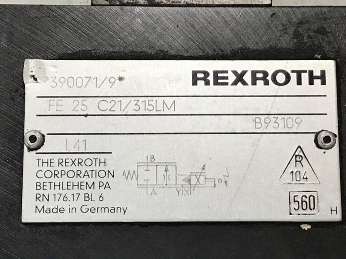 Used REXROTH Hydraulic Valve FE25C21/315LM Used
