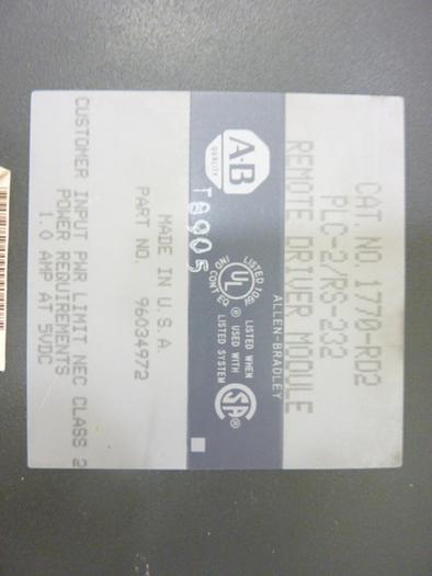 Used ALLEN BRADLEY Remote Driver Module 1770-RD2 #45876