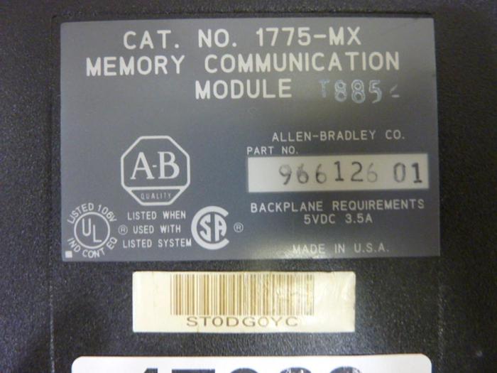 Used ALLEN BRADLEY Memory Communication Module 1775-MX #47031