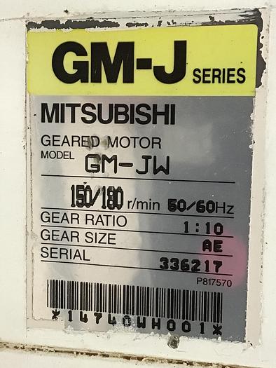 Used MITSUBISHI Geared Motor w/ Feed Throat Plate GM-JW Used #141427
