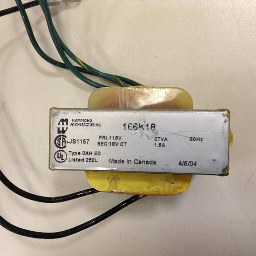 Used HAMMOND 0.027 kVA Transformer 166K18 #80061