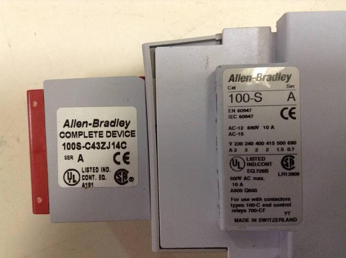Used ALLEN BRADLEY Contactor 100S-C43ZJ14C SER A #68464
