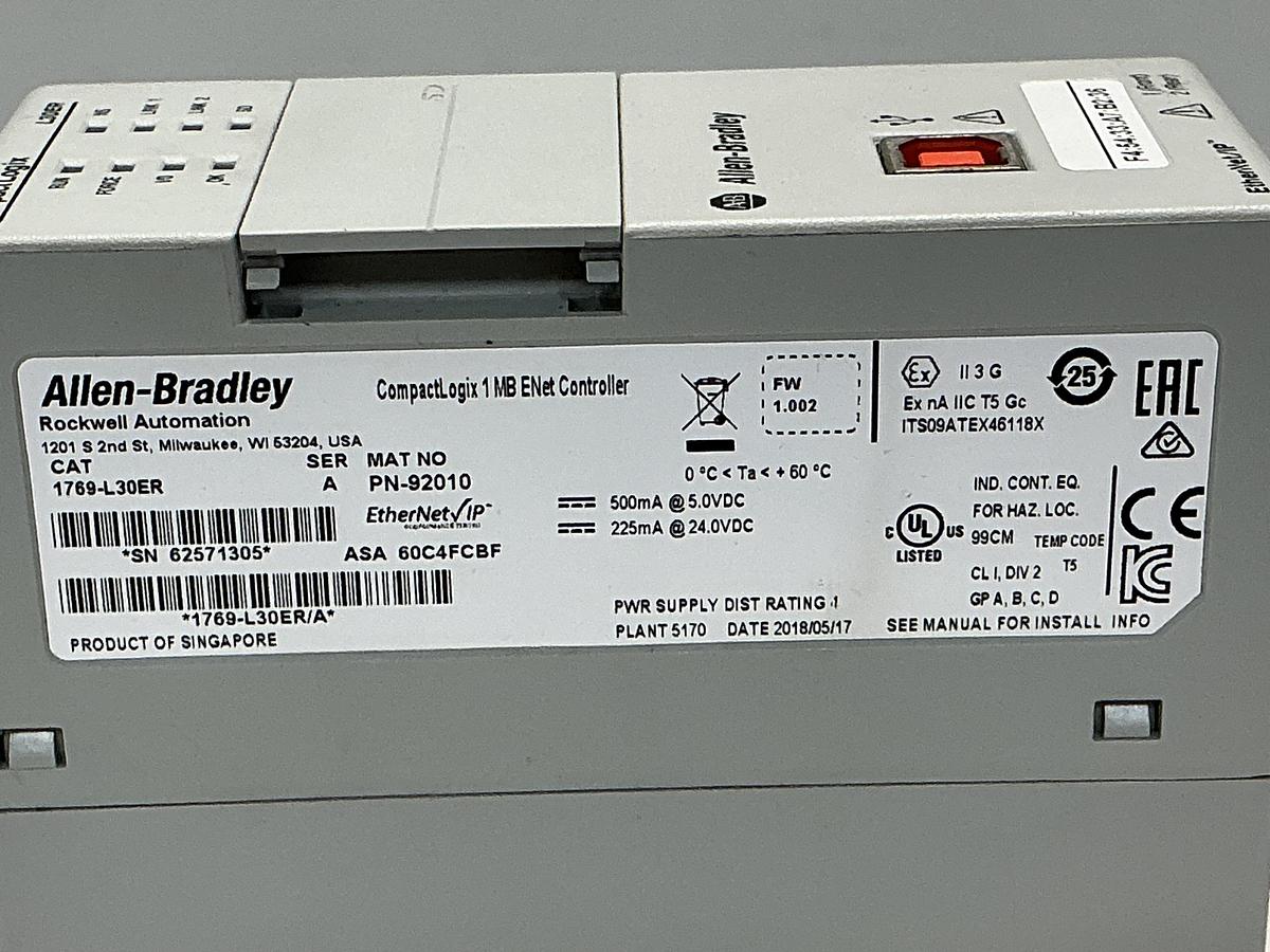 Used ALLEN BRADLEY 1769-L30ER