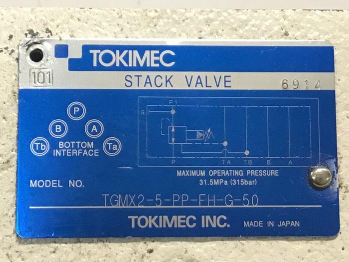 Used TOKIMEC Stack Valve TGMX2-5-PP-FH-G-50 #132100