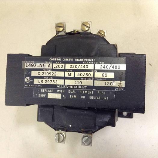 Used ALLEN BRADLEY .200 kVA Transformer 1497-N5 SER A #82156