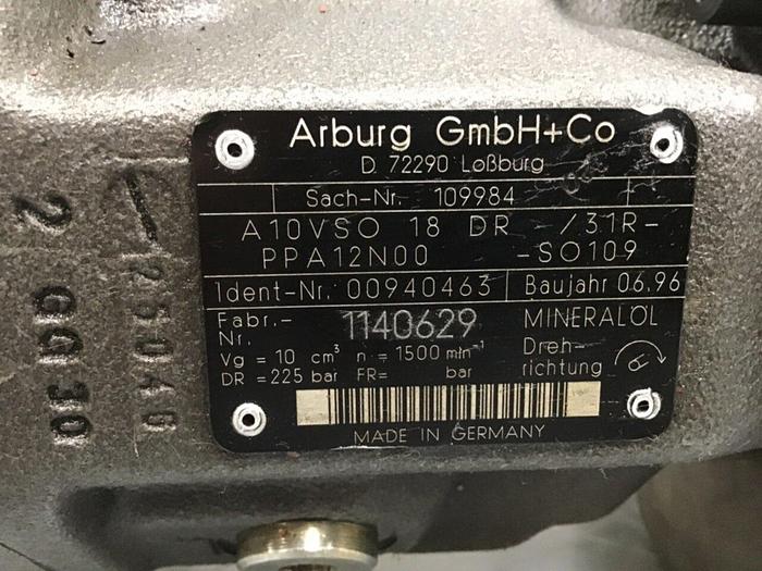 Used ARBURG Pump A10VSO18DR/31RPPA12N00-S0109 Used
