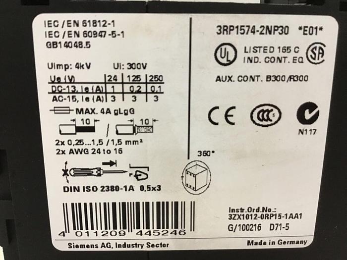 Used SIEMENS Relay 3RP1574-2NP30 #144970