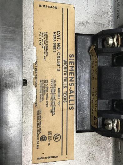 Used SIEMENS Relay CXL50 3 #135219