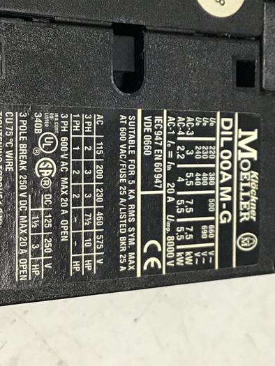 Used MOELLER Contactor DIL00AM-G #128860