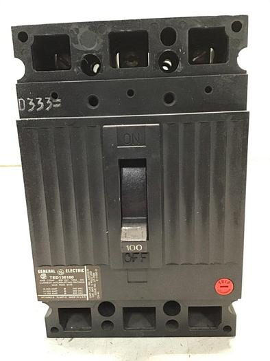 Used GENERAL ELECTRIC / GE 100 Amp Circuit Breaker TED136100 #138641
