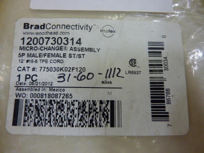 BRAD HARRISON / WOODHEAD Micro-Change Assembly 1200730314 #58488