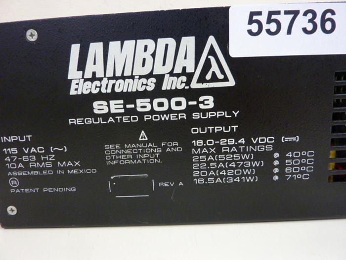 Used LAMBDA Regulated Power Supply SE-500-3 #35248