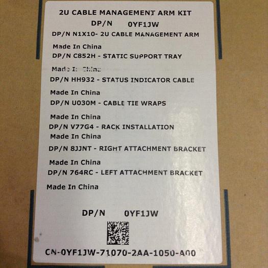 DELL 2U Cable Management Arm Kit CN-0YF1JW-71070-2AA-1050-A00 USED #74591