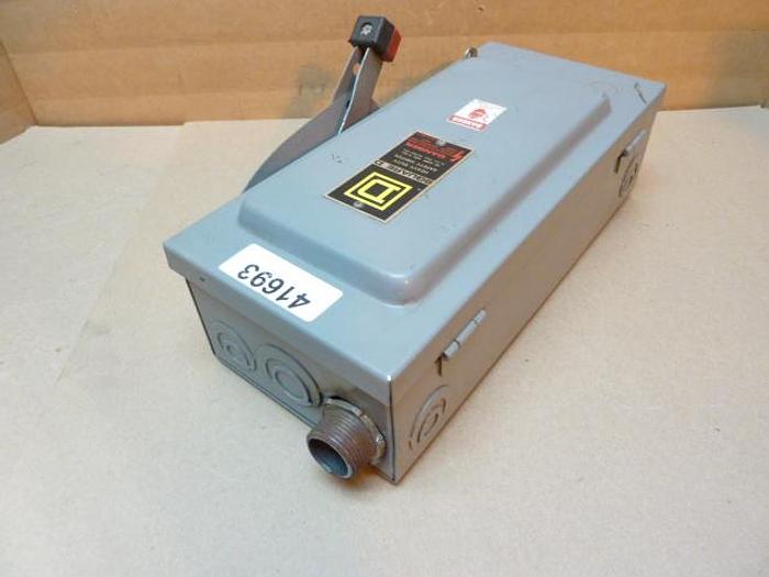 Used SQUARE D 30 Amp Safety Disconnect Switch H361 E1 Used