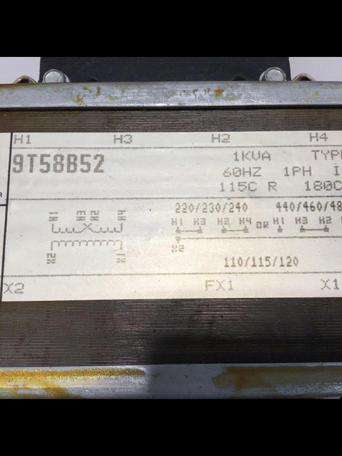 Used GENERAL ELECTRIC 1.0 kVA Transformer 9T58B52 USED