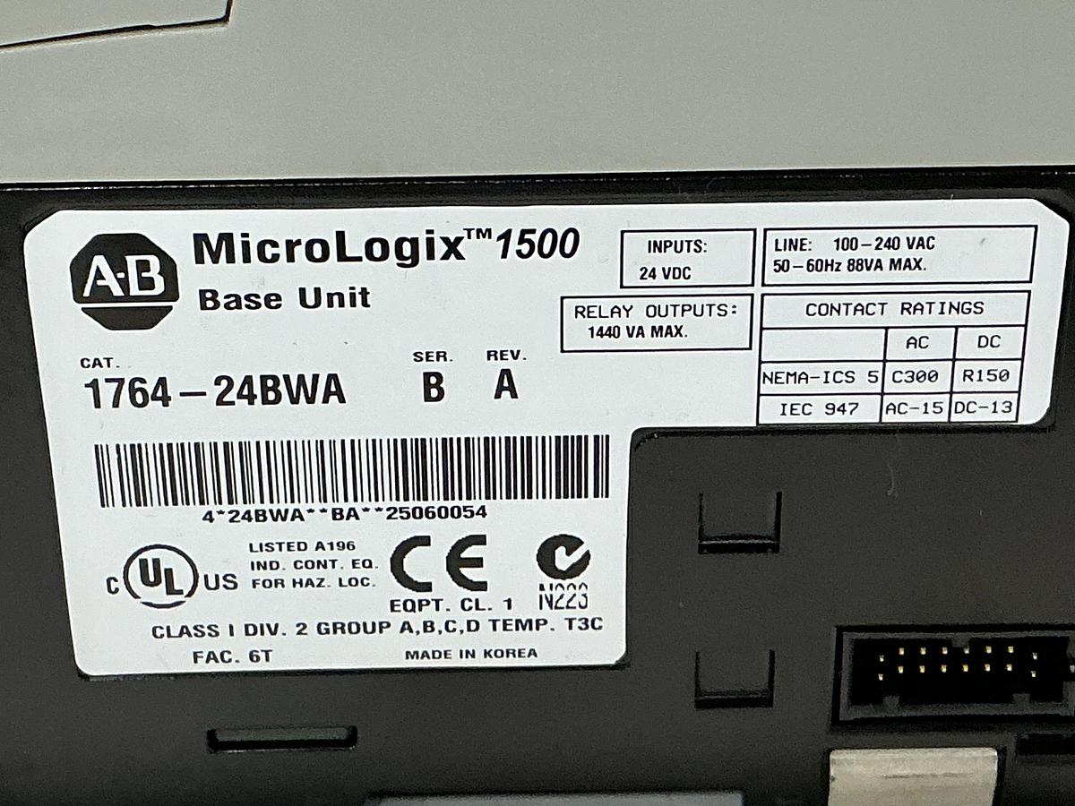 Used ALLEN BRADLEY 1764-24BWA SER B
