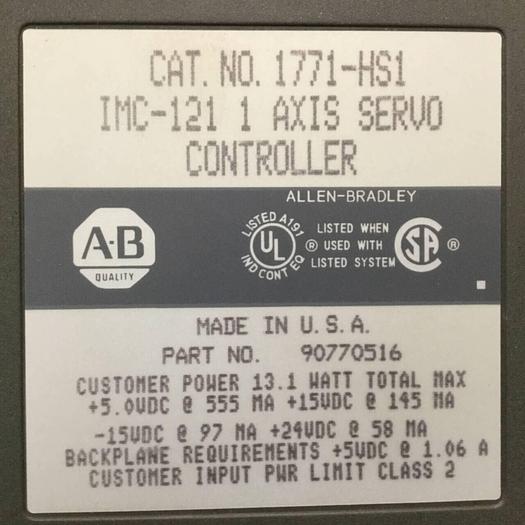 Used ALLEN BRADLEY Servo Controller 1771-HS1 SER A #92564