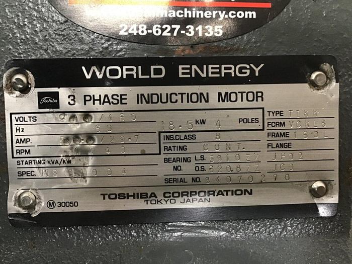Used TOSHIBA 25 HP Induction Motor JIS C 4004 25 HP Used